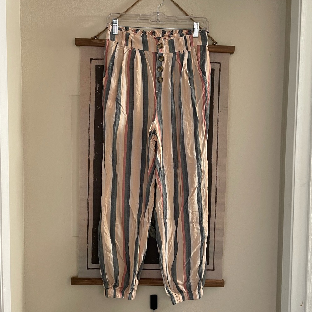 American Eagle Striped High Waist Pants S